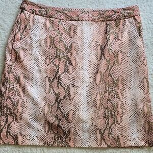 Monterey Club Golf Skort Women Size 8 Snake Print Gold Metallic Skirt NWOT